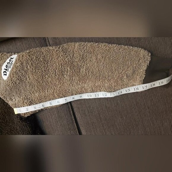 Diesel Reversible Bomber Colorblock Sherpa Teddy Fleece Y2K Streetwear Large - Picture 15 of 16